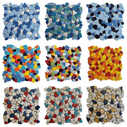 Blue and White Colored Ceramic Free-Form Tile Mosaic for Garden, Swimming Pool, Fish Pond, Background Wall, and Puzzle Tiles