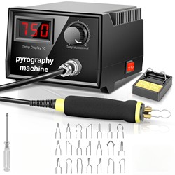 Adjustable Temperature Gourd Pyrography Tool Set, Pyrography Pen, Wooden Board, Heat Transfer Machine, Pyrography Machine, Welding Electric Soldering Iron