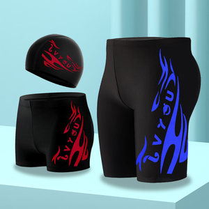 New swimming trunks Actor Seto Swimsuit Men's Five -point Loose Embarrassment and Speed ​​Dry Drink Fashion Men's Swimming Set
