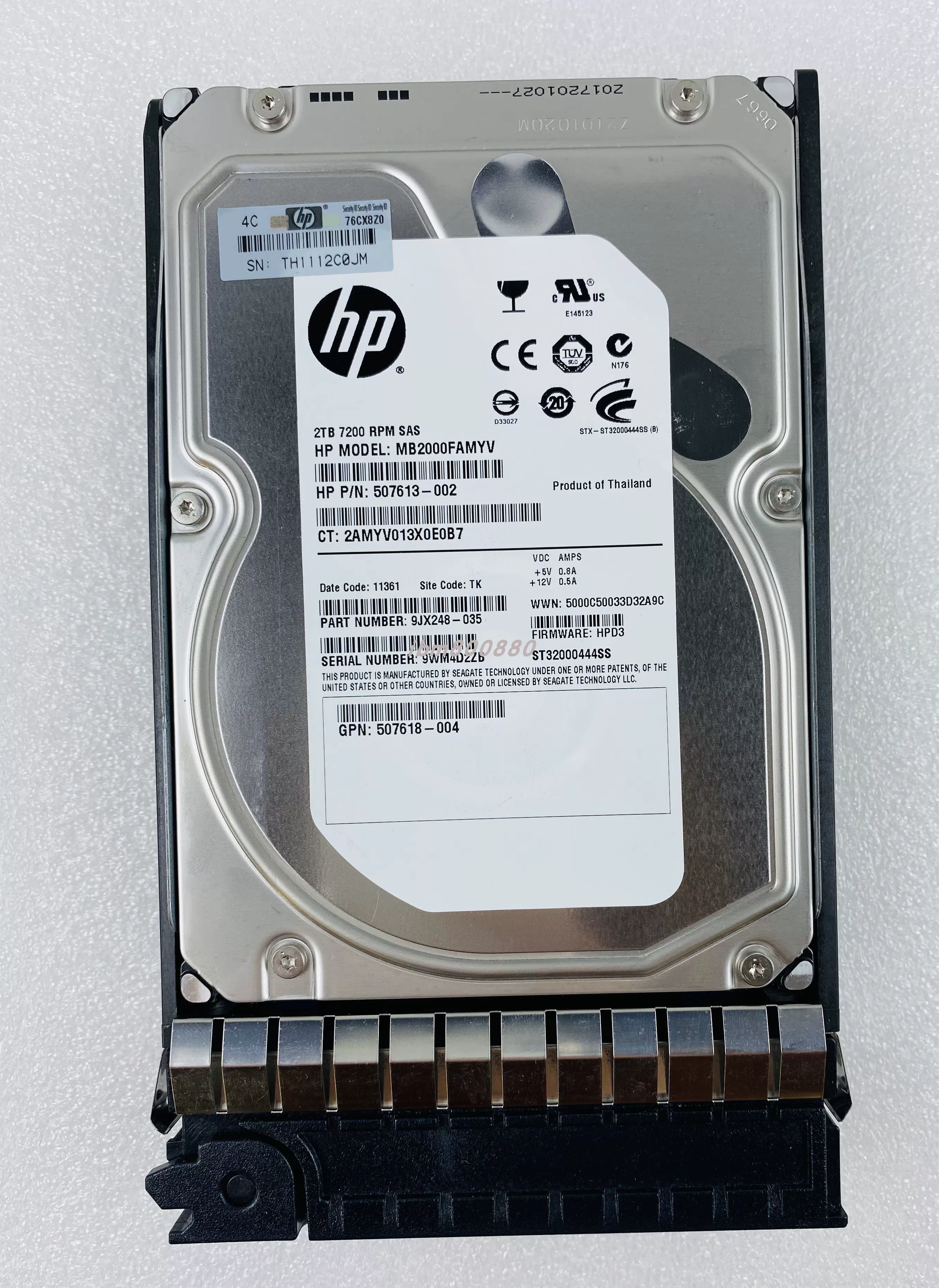 原装HP/惠普507616-B21 508010-001 2T SAS 3.5 7.2k 6G 硬盘-Taobao