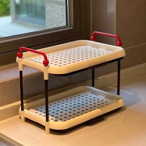 
Cup storage rack bathroom kitchen drain rack multi-layer elevated tray water cup coffee cup spice storage rack