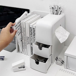 Multifunctional Book Stand, Desktop Book Storage Rack, Divider, Desk File Rack, Stationery Integrated Organizer Box