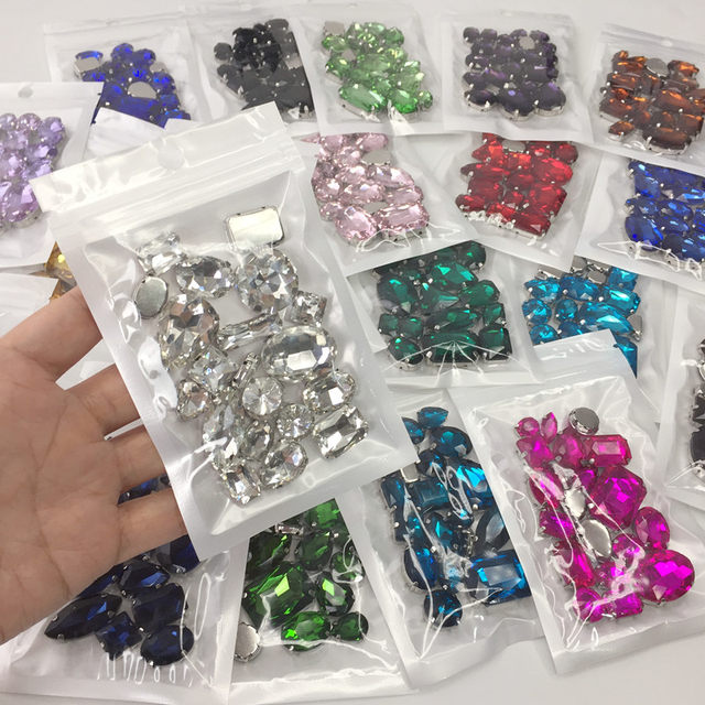 Glass hand-sewn drill claw drill patch wedding dress stage performance clothing diy rhinestone accessories accessories mixed