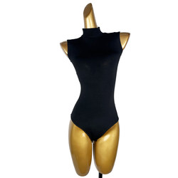 Latin Dance Jumpsuit for Women, Adult Summer Sleeveless Stand-Up Collar Dance Lesson Top, Body Training Uniform, Gymnastics Suit