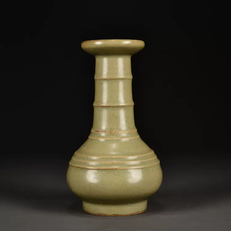 宋龍泉窯弦紋盤口瓶海外迴流古董古玩古瓷器收藏211226-Taobao