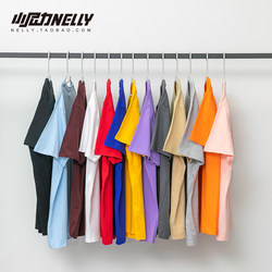 Xiaonili Bf American-Style Heavyweight Pure Cotton Short-Sleeve T-Shirt for Men and Women, Basic Solid Color Oversize White Tee