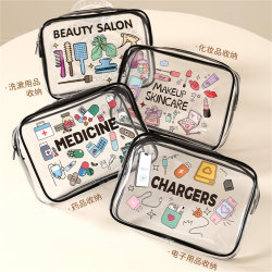 Cosmetic Bag for Women 2025 New Portable Travel Toiletry Bag Transparent Waterproof Large Capacity Skin Care Product Storage Bag