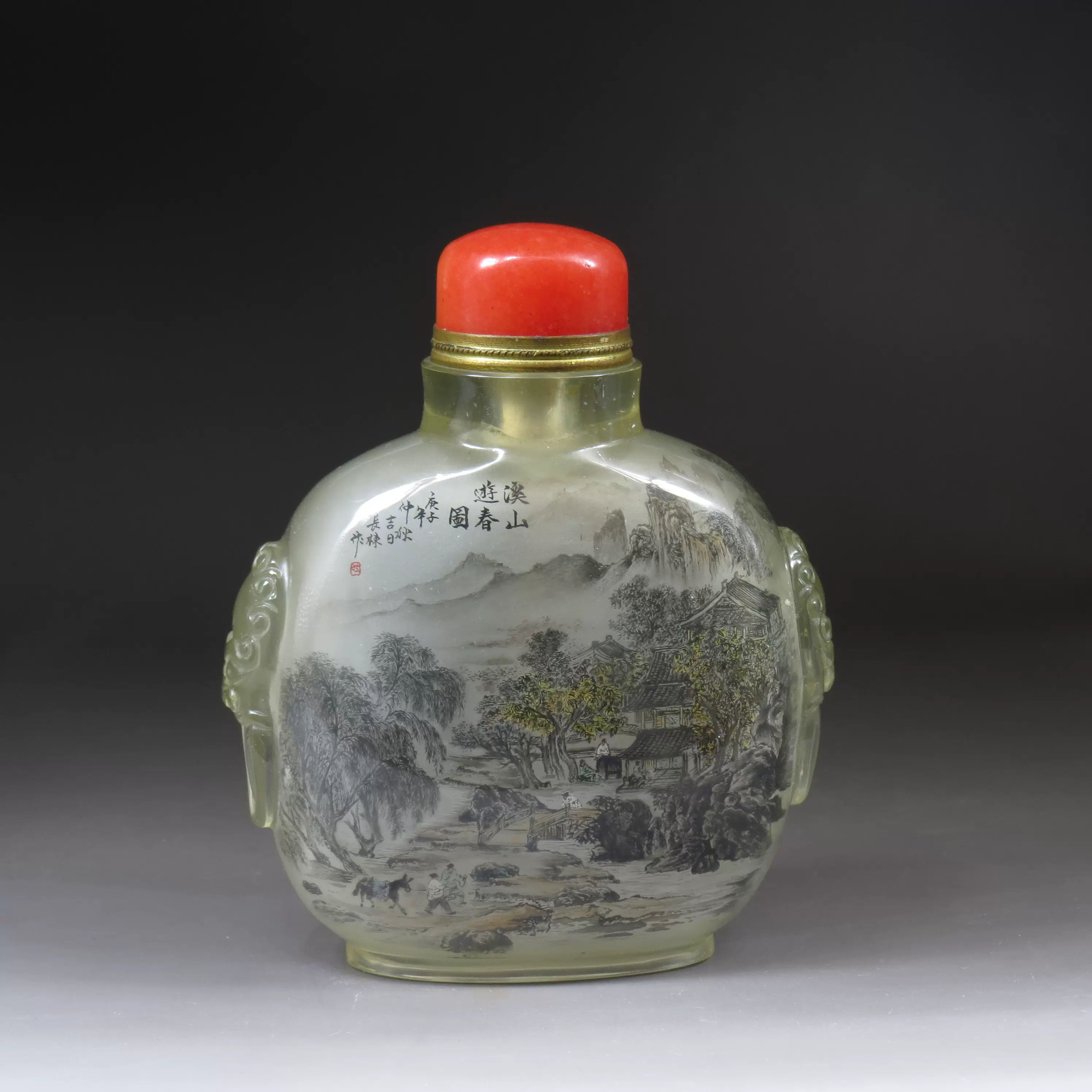小物入れ鼻煙壷 瑪瑙 珊瑚 中国美術 清時代