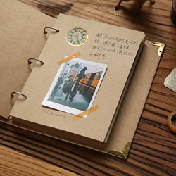 A5 Loose-Leaf Notebook DIY Kraft Paper Notebook Retro Journal for Girls Literary Travel Diary Planner