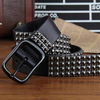 Korean fashion rivet leather belt all-match belt men,s belt locomotive personality non-mainstream belt trendy pin buckle