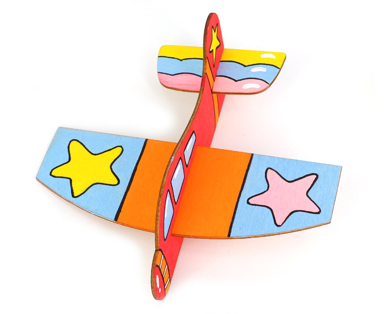 Zezhebao 木製飛行機 DIY クラフトキット - 子供向け塗装