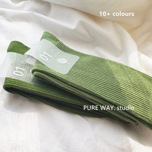 
Special offer Khmer Korean double needle thin strip avocado pile socks for women ins medium tube pure cotton autumn and winter retro Japanese style