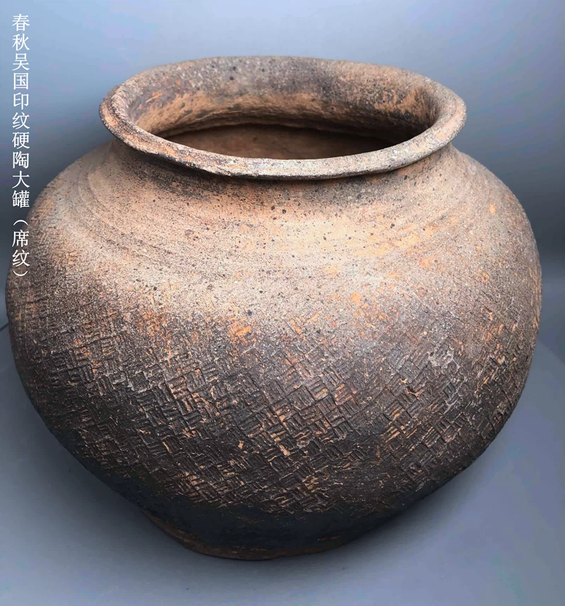 漢 印紋灰陶罐 漢代弦紋雙耳灰陶罐/漢罐/高古陶/老物件/古玩古董古物古器