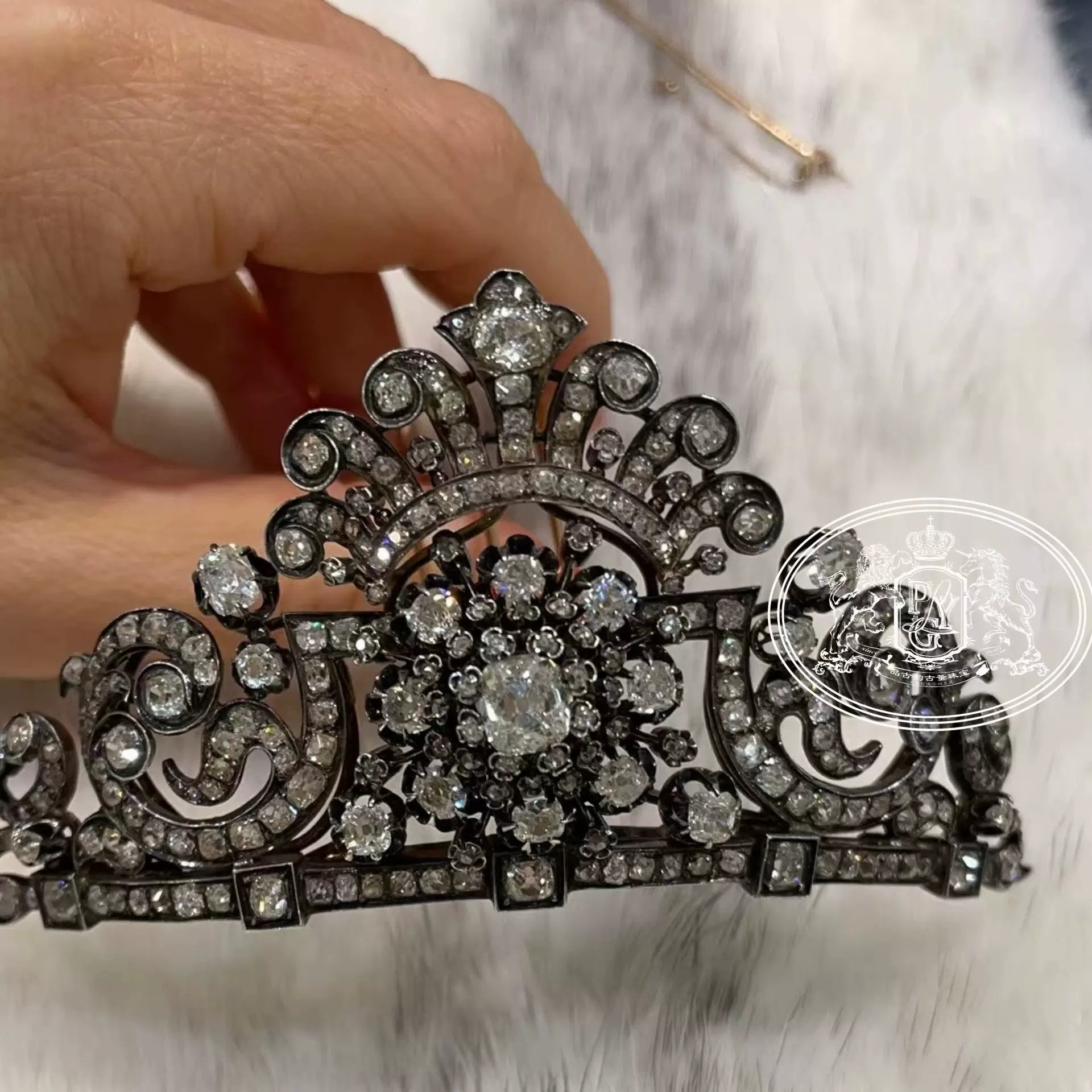 西洋古董珠宝皇冠头钗胸针两用维多利亚时期-Taobao Singapore
