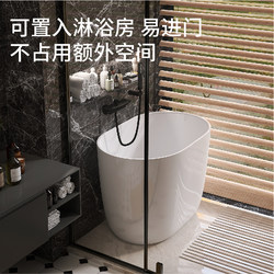 Acrylic Household Small-Sized Bathtub Freestanding Adult Integrated Bathtub Japanese Style Movable Small Mini Deep Soaking