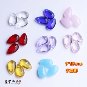 
20 8*14mm Glazed Water Drop Beads Transparent Invisible Crystal Necklace Pendant Clavicle Chain Diy Tassel Hanging Accessories
