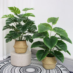 Artificial Flowers, Faux Flowers, Living Room Decorations, Bedroom Floor-Standing Artificial Green Plants, Potted Plant Decorations, Monstera Indoor Decoration, Fake Plants