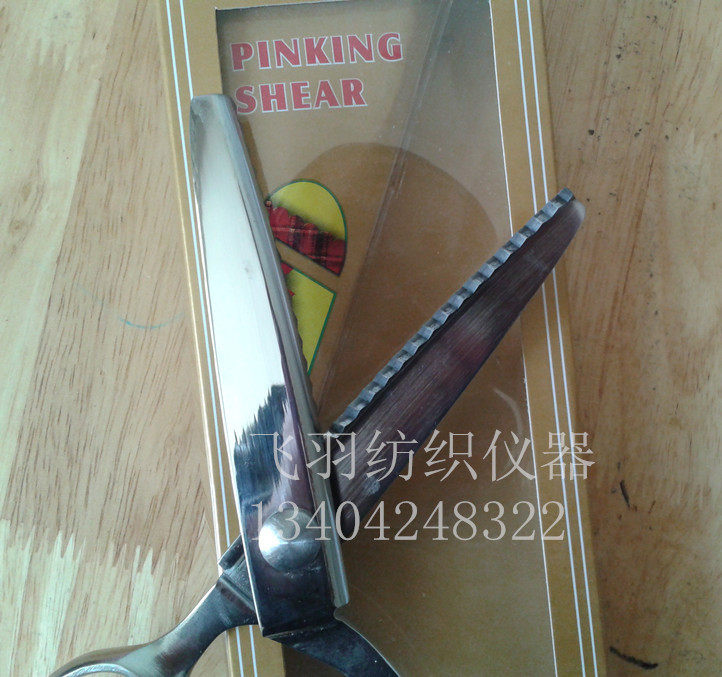 전체 금속 레이스 가위, 전체 강철 천 샘플 커터, 치아 폭 5MM, 톱니 모양 가위, 15개 치아 금속 손잡이-