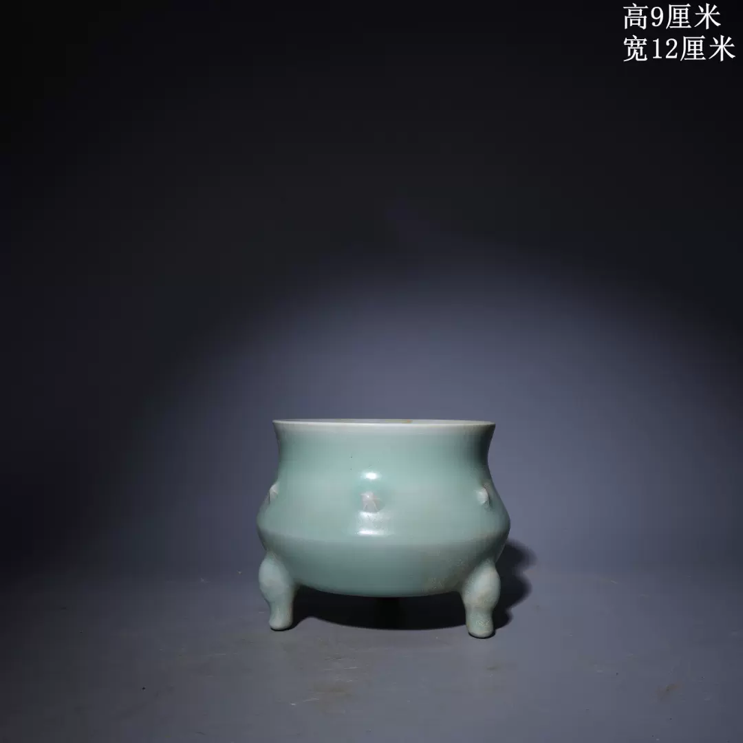 中国古美術・旧蔵品 宋代 官窑 双凤耳瓶・冰裂纹・青灰釉・花瓶・置物・茶道・文房 中国古美術・旧蔵品 宋代 官窑 双凤耳瓶・冰裂纹・青灰