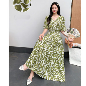 
Summer cotton silk new Chinese style retro dress with buckles, long skirt, elegant waist, slimming pear-shaped figure