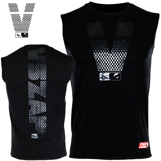 
VSZAP Fitness MMA Sleeveless T-shirt Sports Fighting Sanda Training Sweat-absorbing Elastic Vest Fighting UFC Muay Thai Men