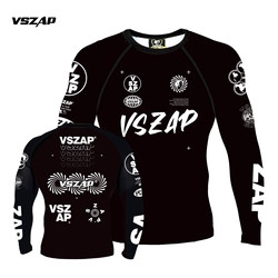 Vszap Brazilian Jiu-Jitsu Mma Quick-Drying Sports Uniform Tight-Fitting Anti-Chafing Long-Sleeve Sports T-Shirt Ufc Men and Women Brazilian Jiu-Jitsu