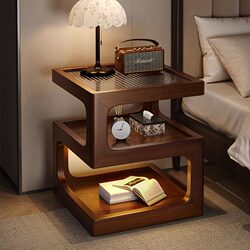 Solid Wood Bedside Table Alternative Bedroom Bedside Storage Rack Simple Modern Small Apartment Home Creative Mobile Side Table