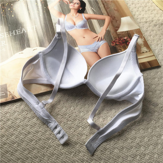 
Small A cup girl student underwear, small breast thin gathered bra single buckle with steel rings