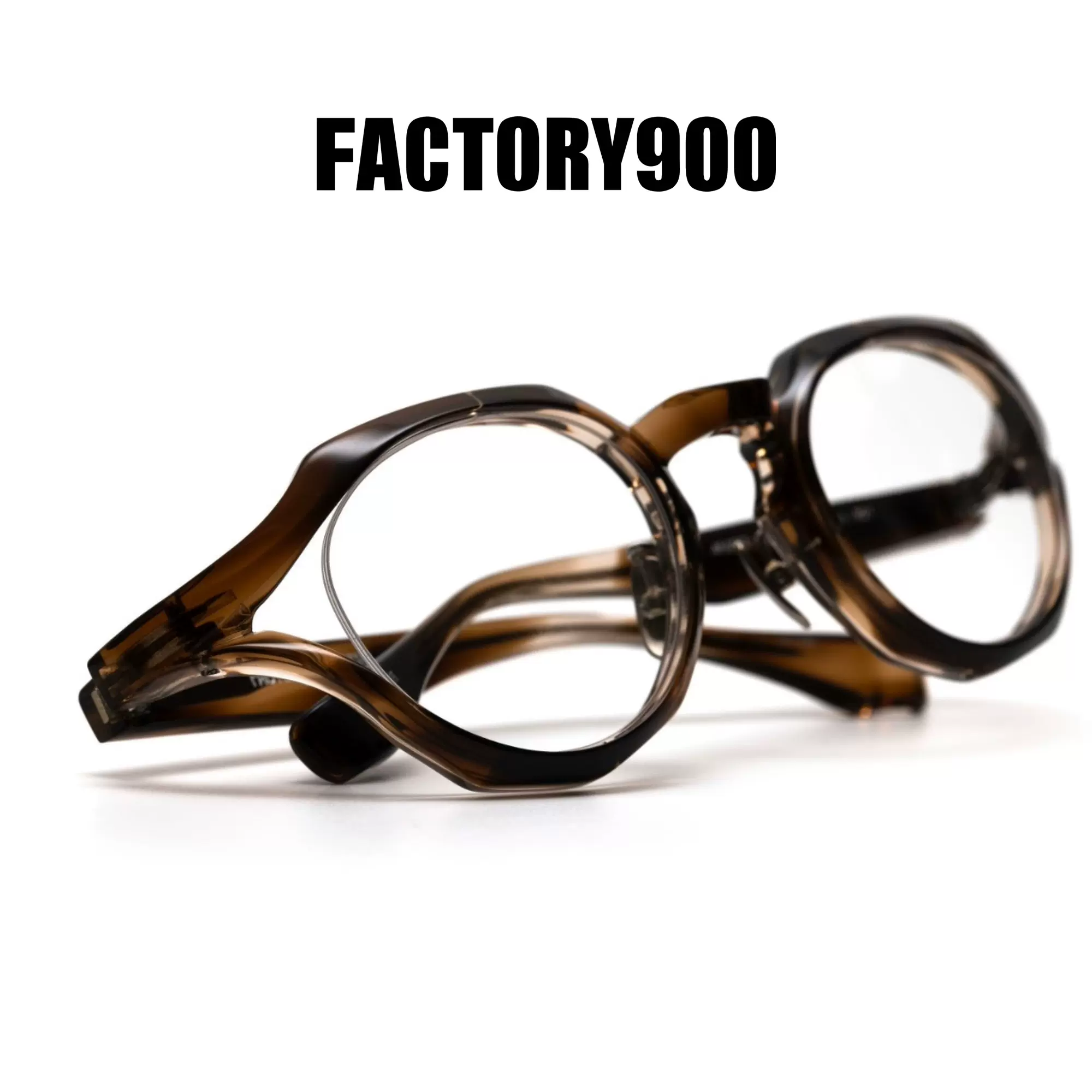 FACTORY900 日本老料手工厚切立体板材眼镜框流线多边圆款RF-141-Taobao