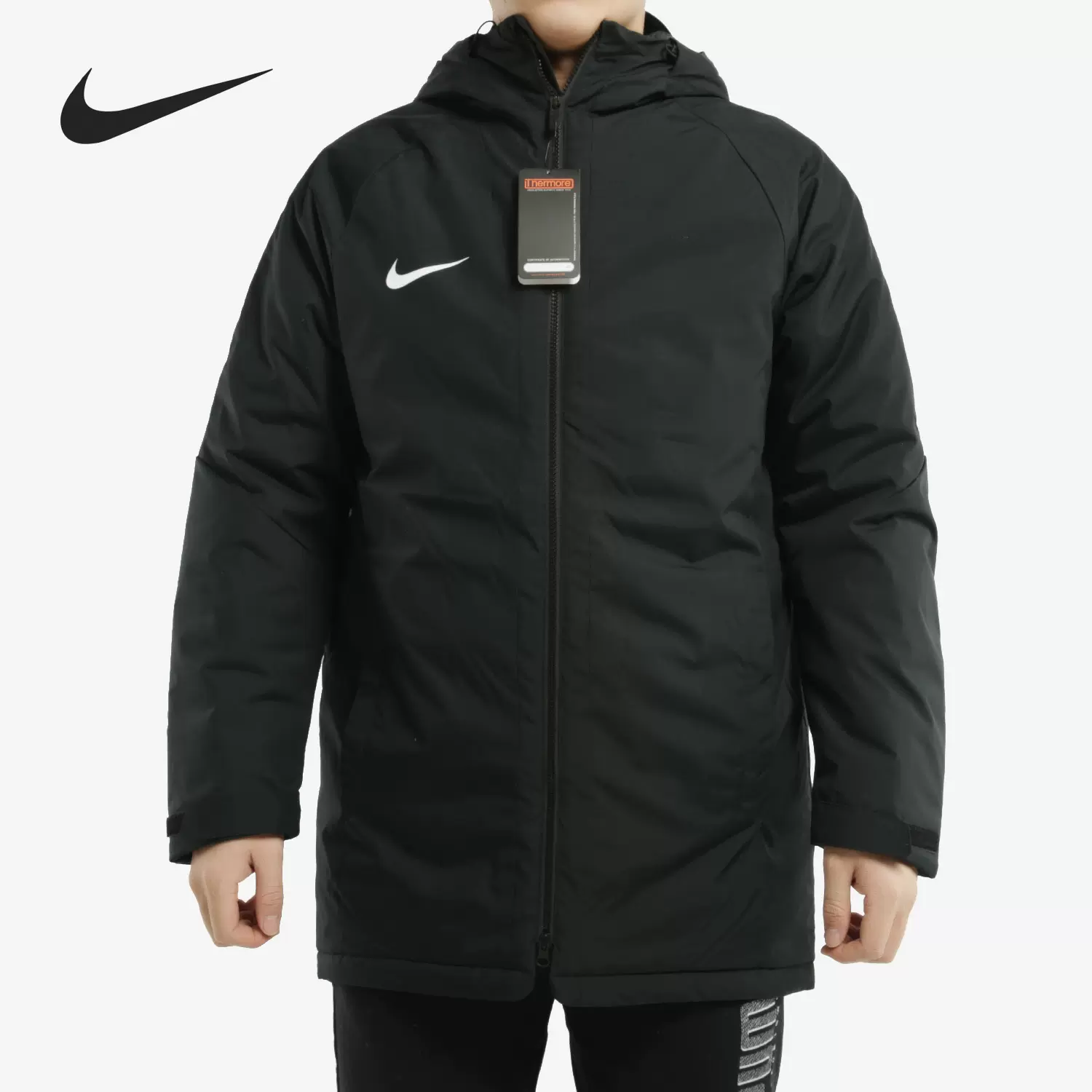 Nike/耐克正品中超版足球中长款连帽防水休闲保暖加厚棉衣893799