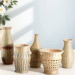 Hand-Woven Vase, Living Room Vase, Woven Ornament, Thickened Mini Desktop Decoration, Home Decoration, Light Luxury, High-End, Retro