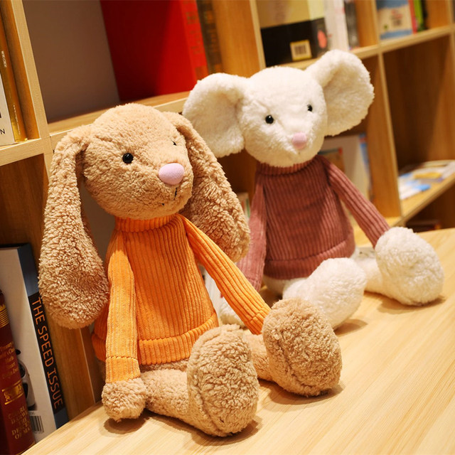 Cute elephant, white rabbit, puppy, mouse, plush toy, rag doll ...