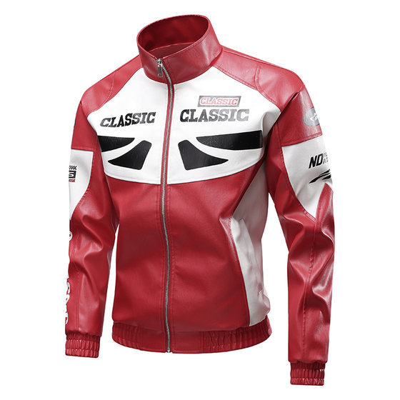 
Racing Suit Motorcycle Jacket Men's Spring and Autumn Leather Couple Loose Windproof Cycling Sports Jacket PY699P80
