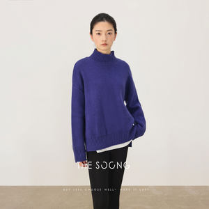 THESOONG/绵羊毛薄款毛衣女半高领打底衫冬季高级感小个子8473