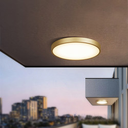 New Nordic Modern Minimalist Outdoor Waterproof Ceiling Lamp Designer Study Lamp Ultra-Thin Balcony All-Copper Indoor Lamp