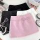 Korean version of sweet age-reducing lace-up bow with high waist slim skirt anti-exposure short skirt hip-covered skirt for women in summer