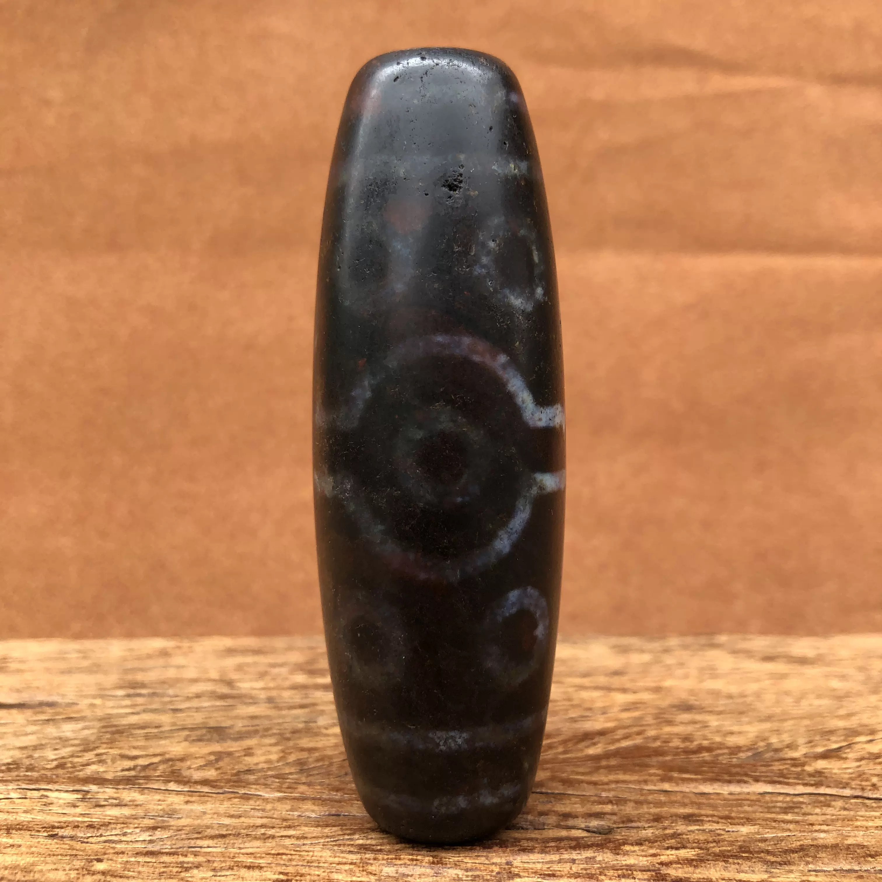 紅朱砂 象雄天珠 80mm*16.7mm九頁岩七眼天珠 菩提珠ネックレス 家蓁香