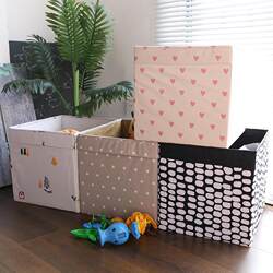 Cartoon Printed Oxford Cloth Foldable Lidless Storage Box Drawer-Type Toy Storage Box Large Capacity Miscellaneous Storage Organizer