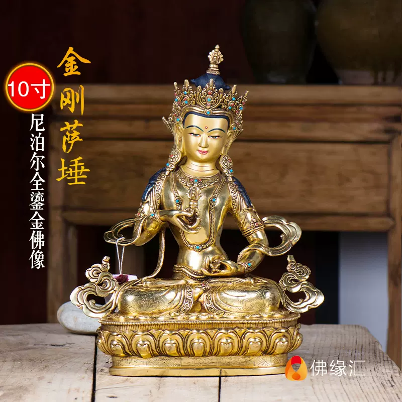 チベット仏教法具 釈迦牟尼 釈迦如来 極彩色 仏壇仏像 銅製品 時代美品 