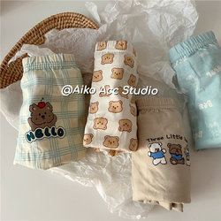 Aiko Acc Korean Kidsren's New 5A Antibacterial Bear Biscuit Boxer Briefs for Boys