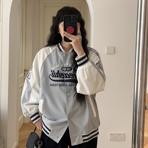 
New spring style Japanese personality handsome letter baseball jacket 0.61KG