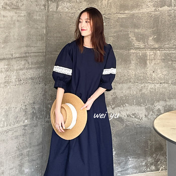 Round neck design lace skirt loose
