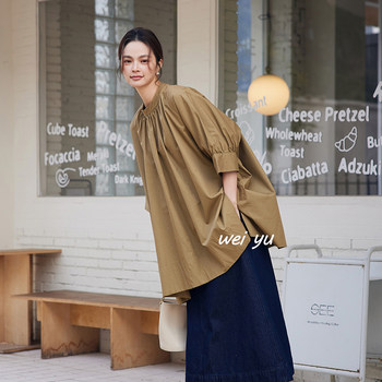 Solid color high-end casual top shirt