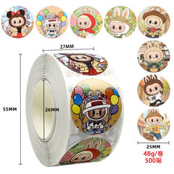 Cartoon Cute Labubu Stickers for Children's Rewards, Labubu Stickers for Decoration, Xiaohongshu Planner Stickers, Sealing Stickers, and Decorative Stickers
