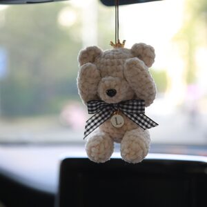 Car plush cartoon trains handmade or decorated with Moni Teddy Bear Rabbit New Year Custom Couple Pendant Rearview Mirror