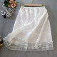 Autumn and winter pleated lace mesh meltering cotton stacking inner bottom -up artifact skirt in the half body skirt