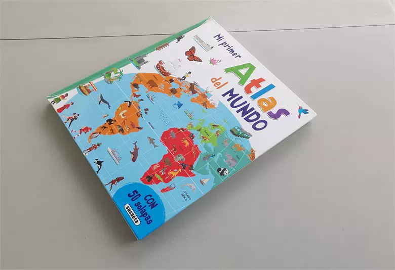 西班牙语儿童大本世界地图翻翻书Mi primer Atlas del MUNDO-Taobao