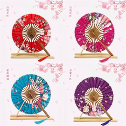 Japanese-Style Windmill Fan, Women's Gift Fan, Japanese-Style Round Fan, Portable Folding Fan, Women's Folding Fan Wholesale