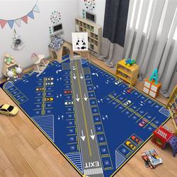 Cartoon Carpet City Transportation Track Race Track Parking Lot Children's Floor Mat Airport Game Mat Non-Slip Mat