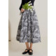 Migu retro ink painting skirt spring and autumn printed skirt women's A-line skirt high waist large hem skirt slim pleated skirt